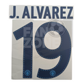 Official JULIAN ALVAREZ #19 Name Set – Manchester City home Kit 2022/23 | Champions League cup Player issue Sporting iD