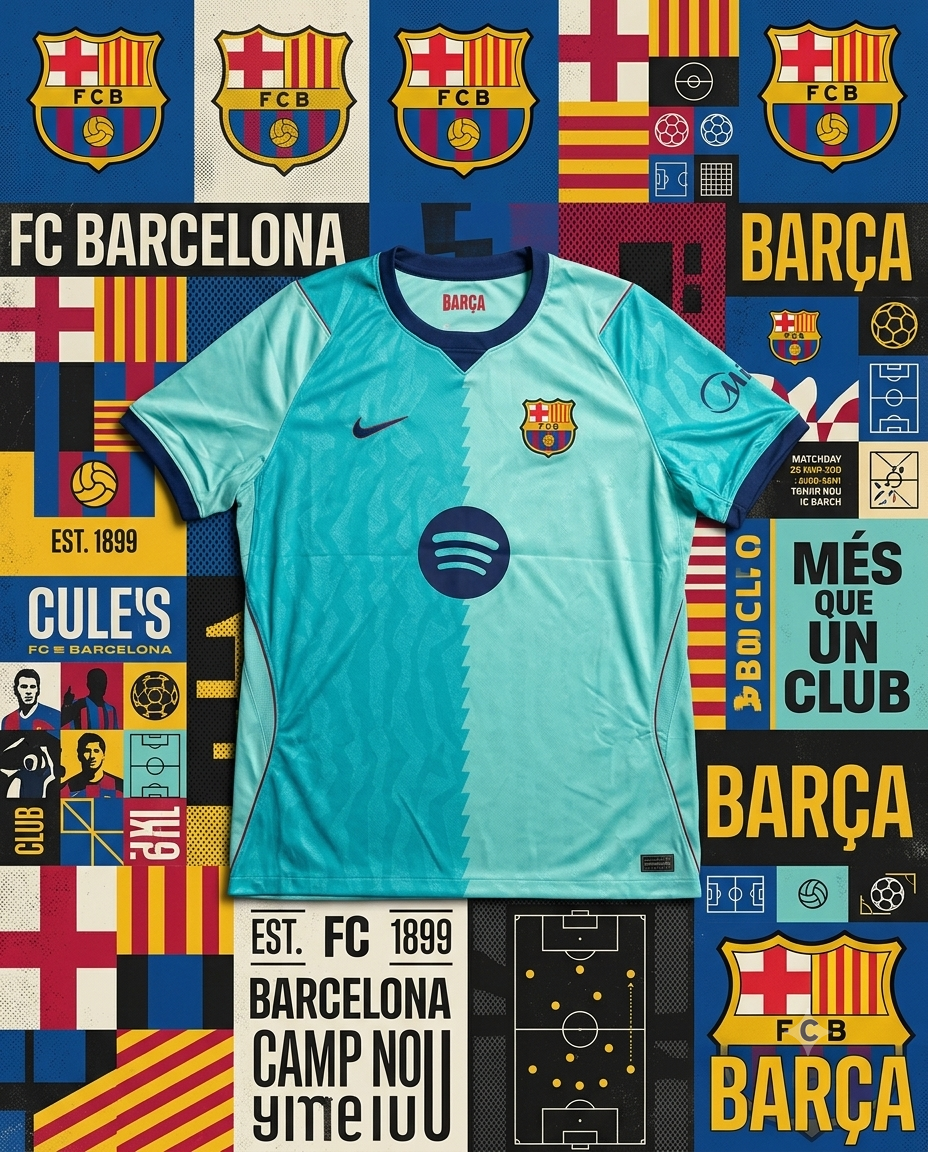 Jersey FC Barcelona Tercero 2026/27 visita Stadium |Numeración+Parches Champions | GRANDE