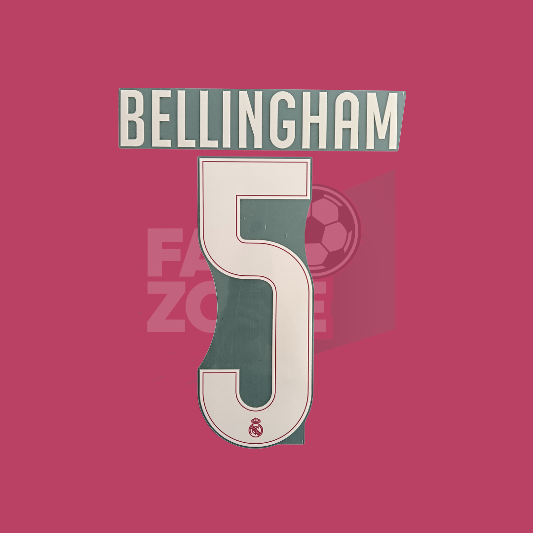 Numeración Jude BELLINGHAM #5 Real Madrid 2026/27 tercero | Copa Champions League | Avery Dennison