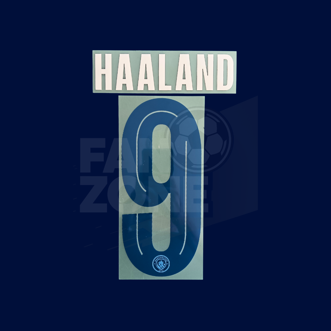 Numeracion HAALAND #9 – Manchester City local Kit 2023/24 | Champions League cup Player issue Sporting iD