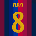 PEDRI #8 FC Barcelona 2026/27 Home Numbering | Modernista Player Issue Stahls