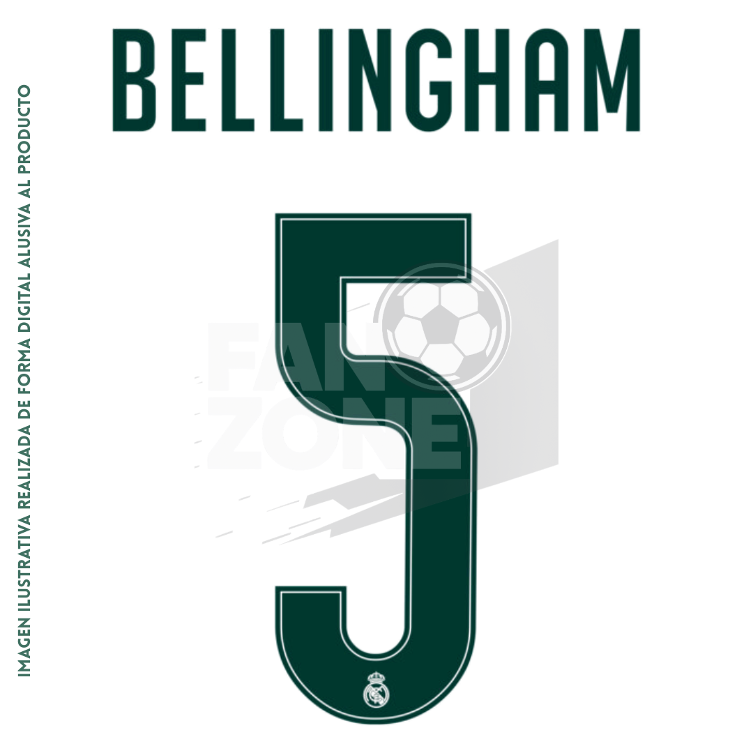 Numeración Jude BELLINGHAM #5 Real Madrid 2026/27 local | Copa Champions League | Avery Dennison
